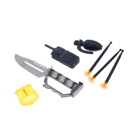 A set of police "Special Forces", 5 items, a machine gun shoots with suction cups-3