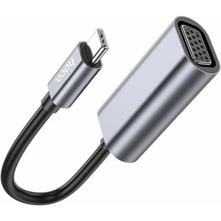 Adapter Hoco UA21, Type -C (M) - VGA (F), 13 cm, gray-3