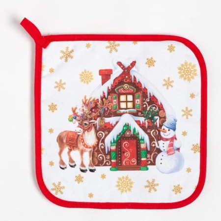 Kitchen "New Year's toys" mittens-output 20x28cm, 19x19cm selection, 100% cotton-3