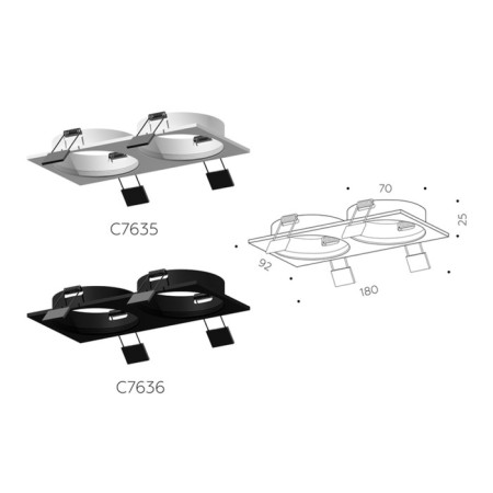 Building lamp built -in Ambrella Diy System Elements C7636 for nozzles D70 mm, GU5.3, color black sand-1