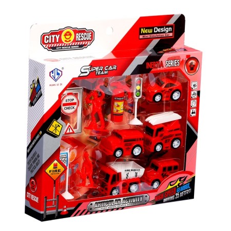 Set of children's machines "Fire Service", inertia, 5 pcs., Accessories-5