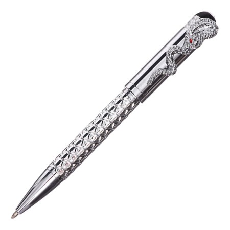Gift handle ball in the leatherette case rotary snake hull silver-1