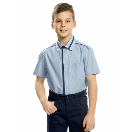 Short -sleeve shirt for Pelican boy, height 152 cm, blue color