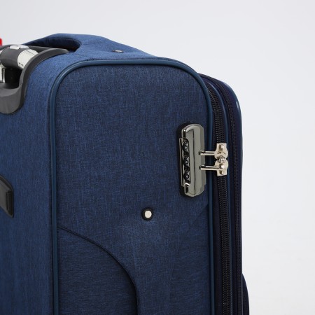 Small 24 suitcase "on lightning, code castle, with extension, blue color-4