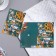 Postcard "Happy Anniversary! 80" embossing, congruence, green background, coffee, 19x29 cm