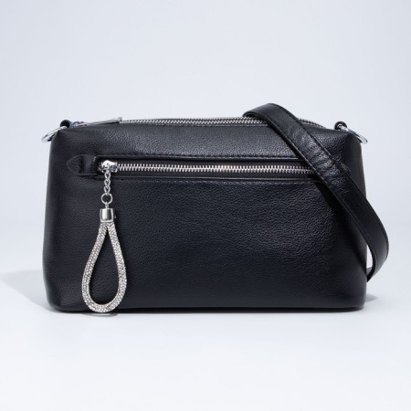 Bag Cross-Bodi with a zipper, black color
