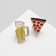 Set of icons (2 pcs.) "Pizza and beer", colored in gold