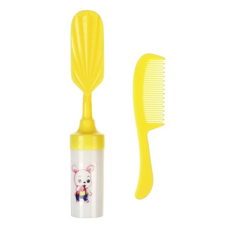 A set of combs with a rattle "Baby", 2 pcs., Yellow color, Mix drawing-3