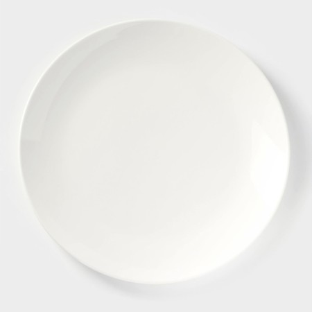 Porcelain plate lunch with a thickened edge Wilmax Olivia Pro, D = 25.5 cm, white color