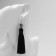 Earrings Assorted "Brushes" Muranian glass, black color, l brush 8.5 cm