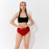 Female women's swimming trunks are high, burgundy color, size 54