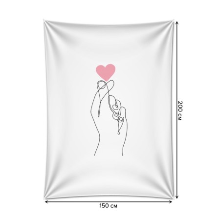Decorative panel with photo printing "Sign of Love", vertical, size 150x200 cm-1