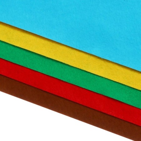 Color felt set, thick-2 mm, A4 format, soft, 5 sheets, 5 colors, saturated colors-3