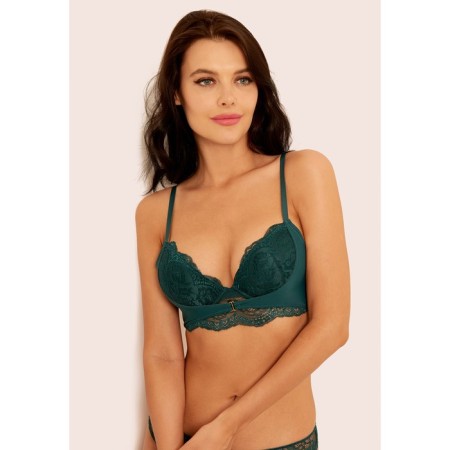 Women's bra, size 70C, dark green color-1