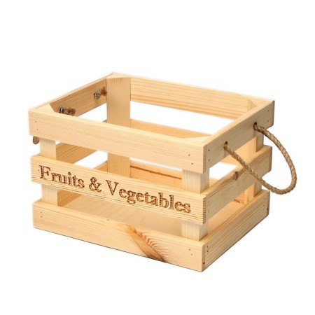 Box for vegetables and fruits, 29 × 23 × 19 cm, wooden, Greengo