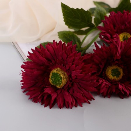 Artificial flowers "Chrysanthemum Color Galant" 10x60 cm, burgundy-1