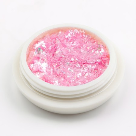 Opal powder for decor, in a jar, pink color-5