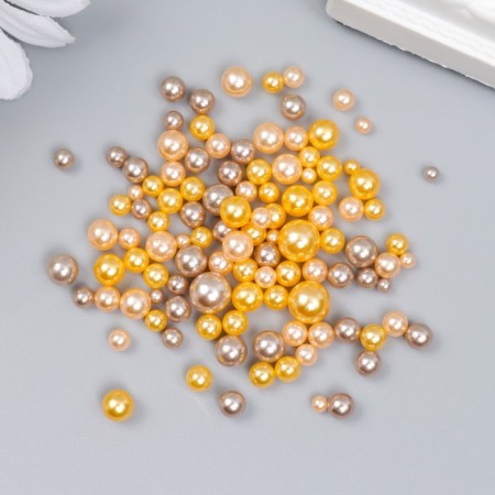 Decor for creativity plastic "Balls. Autumn shades" d = 3-8 mm, set 10 grams