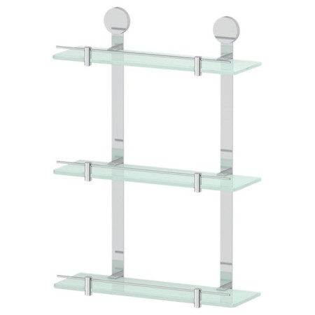Three -tier shelf, width 40 cm, matte glass, chrome