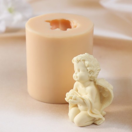 Silicone Mold "Angel with Rose" silicone 6x4x4.5 cm-3