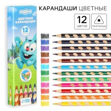 Colored pencils, 12 colors, trihedral, Smeshariki