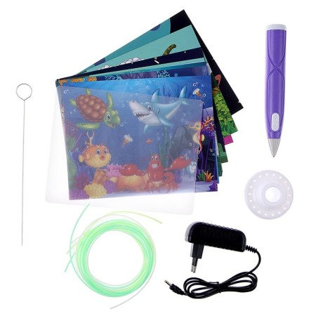 3D handle, PCL set of plastic luminous in the dark, mod. Pn014, purple color-3