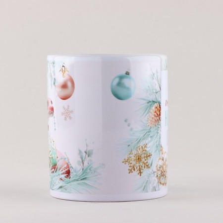 New Year's ceramic mug "Snow New Year", 320 ml, white color-1