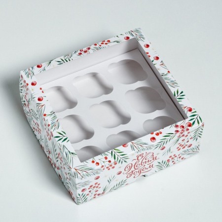 Capcake box "Happy New Year!" 25 x 25 x 10 cm, new year-2