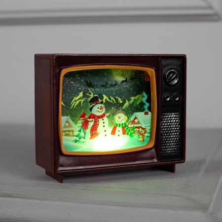LED figure "TV with deer" 10 × 8 × 4 cm, plastic, batteries CR2032x2, glow of multi (RGB)-5
