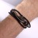 Bracelet male "style" hook, black color with black silver, 21.5 cm