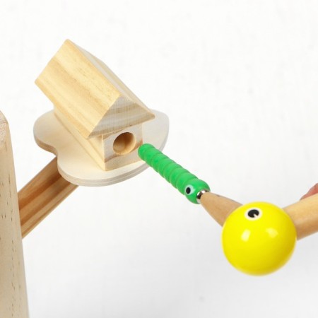Developing game "Get a wood worm" 20.5 × 9 × 9 cm, 10 worms-1