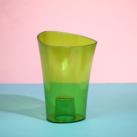 Pot for orchids, 1.3 l, 13.6 × 14.1 × 20 cm, plastic, transparent green