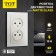 Double Tot Matte Glass, 10 A, hidden, without salary, glass, white