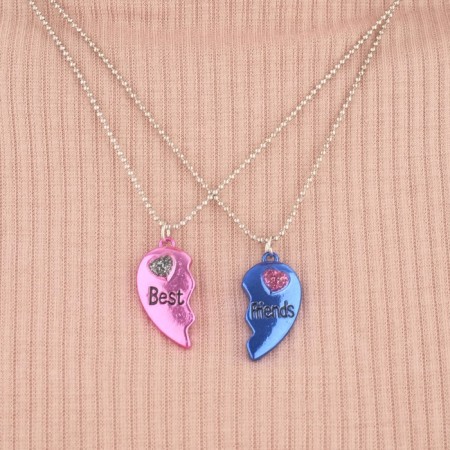 Kulons "Demetrons" Bright hearts, the color is pink blue in silver, 45 cm-6