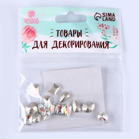 Decorative pebbles for creativity, set of 15 pcs., White color, stones - from 6 to 14 mm-2