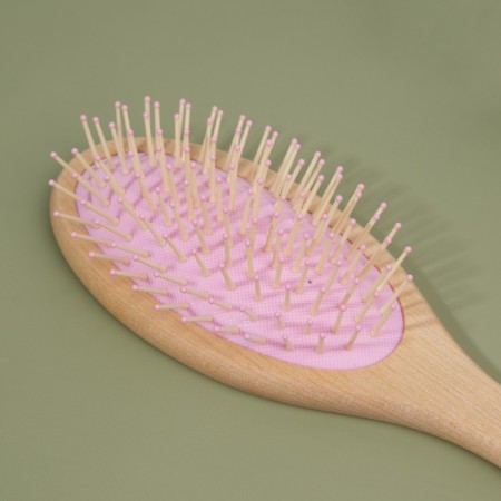 Massage comb, 7 × 22 cm, beige/pink color-2