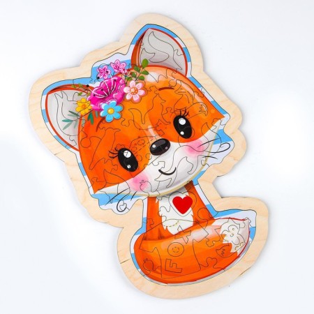 Figure puzzle in the frame "Cute Fox"
