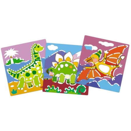 Art. Stencils. Dinosaurians. 3 plastic bases-2