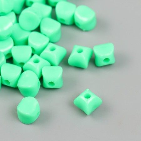 Beads for creativity plastic "Cube with flattened edges" Green set 30 g d = 0.8 cm
