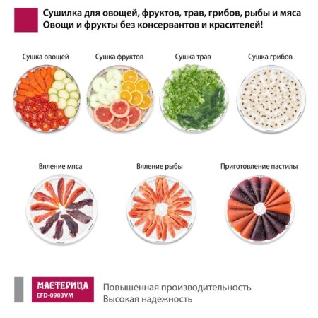 Drywall for vegetables and fruits "Castle EFD-0903VM", 280 W, 9 pallets, with transparent pallets-3