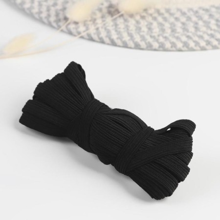 Linen gum, 10 mm, 10 ± 1 m, black color