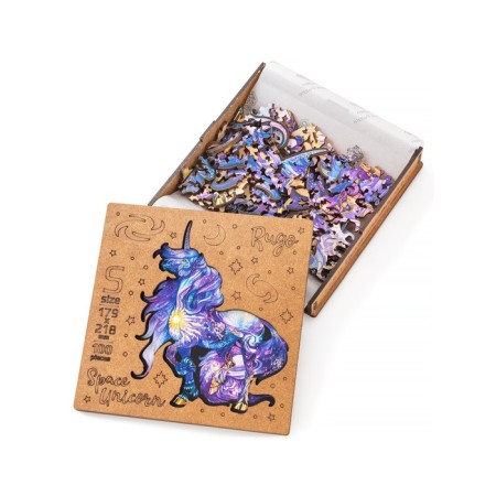 Wooden puzzle "Unicorn", size S - 17.9 × 21.8 cm, 100 parts-4