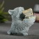 Figure "Owl with books" gray-blue 10x6x6cm