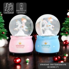 Souvenir Polystone Water Ballion Music, “The Girl on the Unicorn” MIX 10x10x15 cm spins