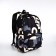 School backpack from textiles on a zipper, 3 pockets, black/gray color