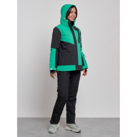 Ski costume female winter, size 42, green color-6