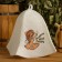Bath hat "Rub my back" with print, white
