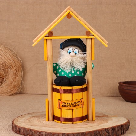 Amulet - brownie "brownie on a barrel, in the house", h = 30 cm, mix-5