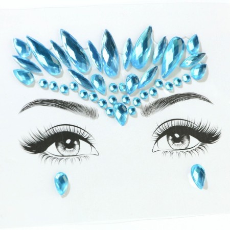 Facial rhinestones "Blue haze", blue-5