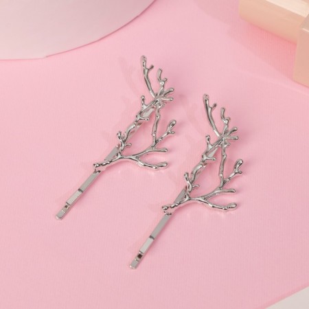 Invisibility for hair "Liberty" (set 2 pcs) branches, 6 cm, silver